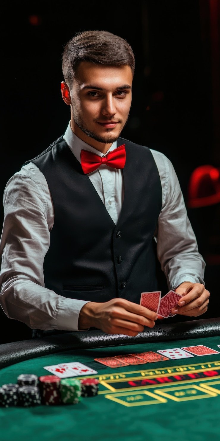 Blackjack table on qq88bet login with dealer and player cards